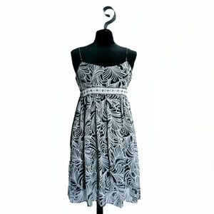 Muse Black & White Silk Slip Dress Size 2